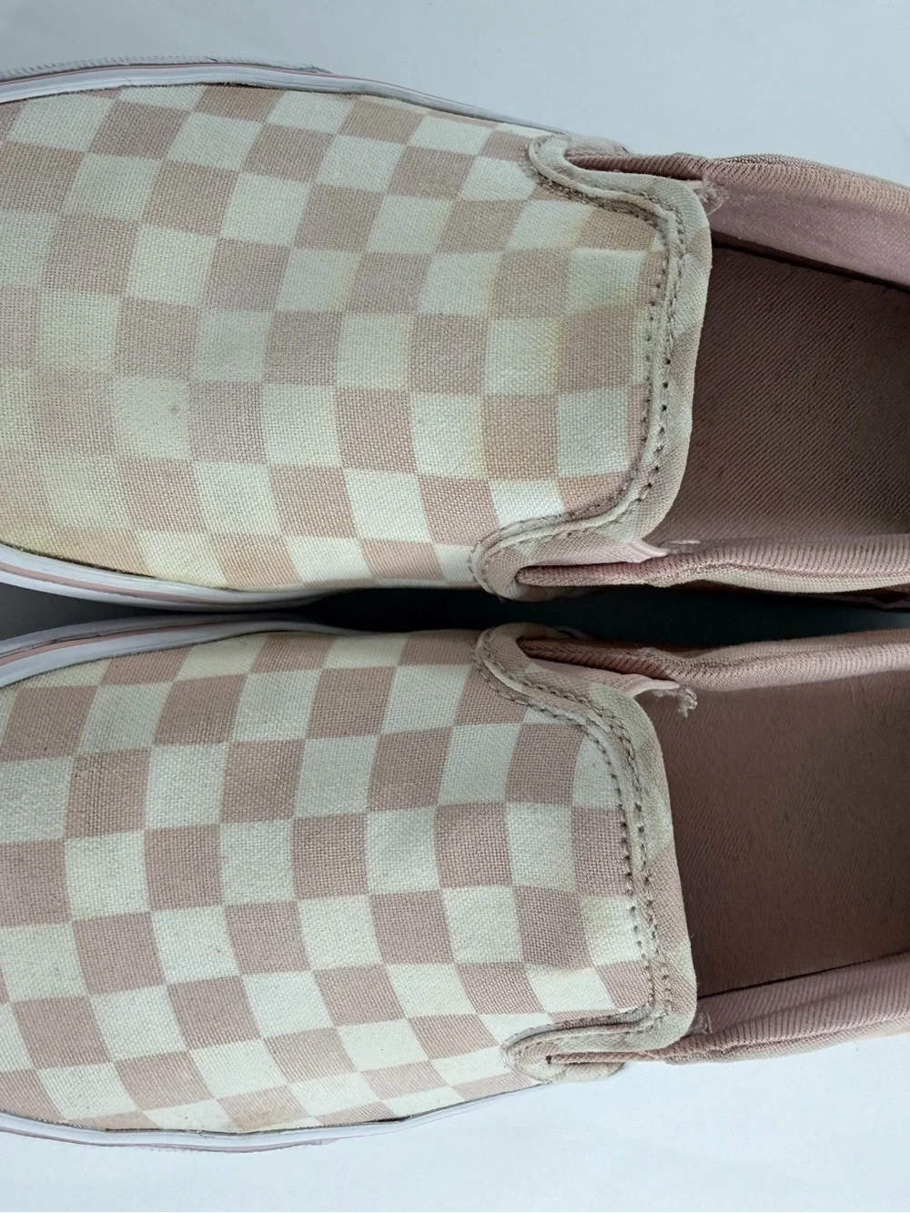 Vans Classic Slip-On Checkerboard Blush Pink Canvas Sneakers Women’s 6.5